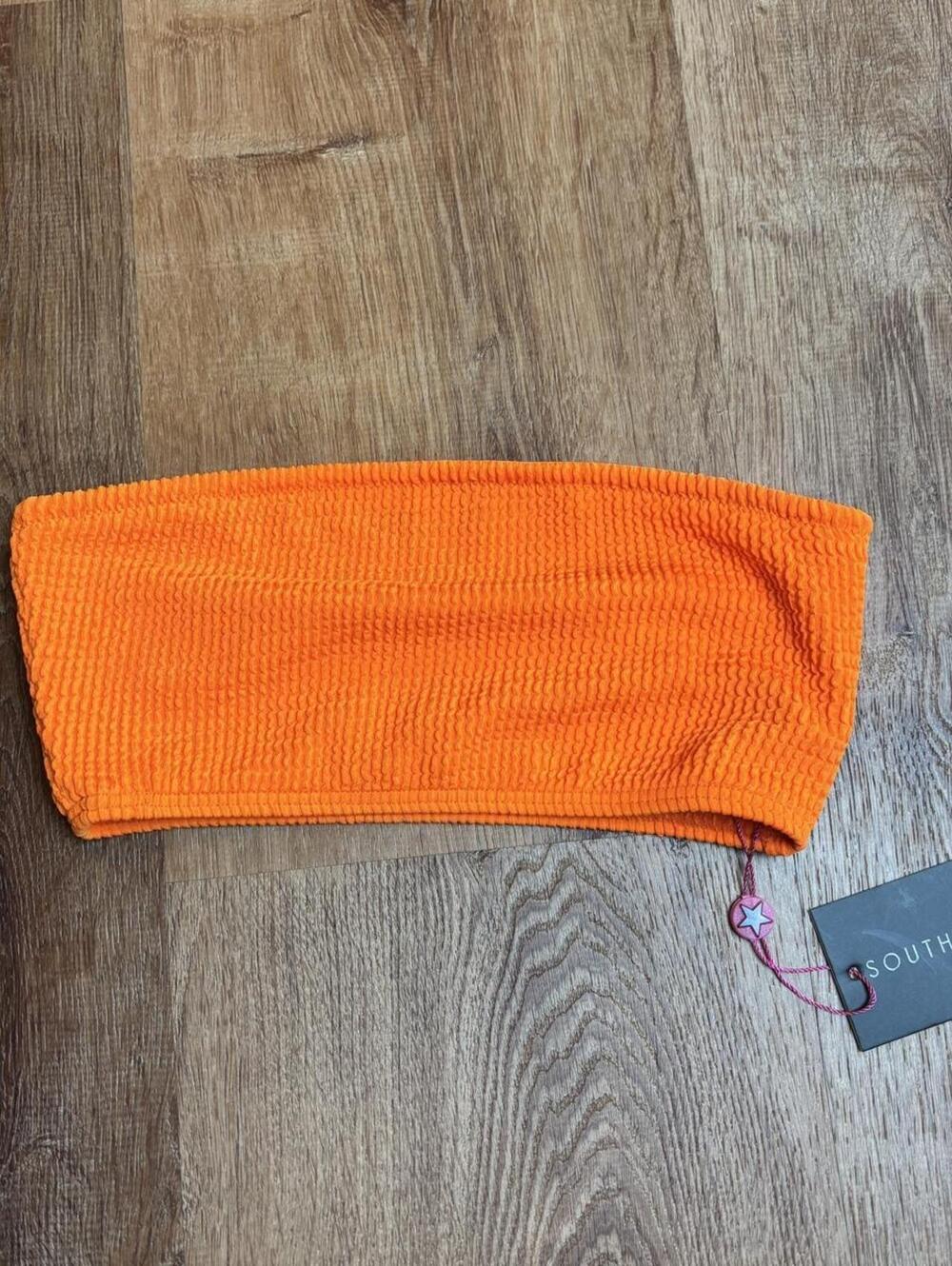 South Beach tankini top orange sz 6 tube bikini strapless nwt beach swim pool
